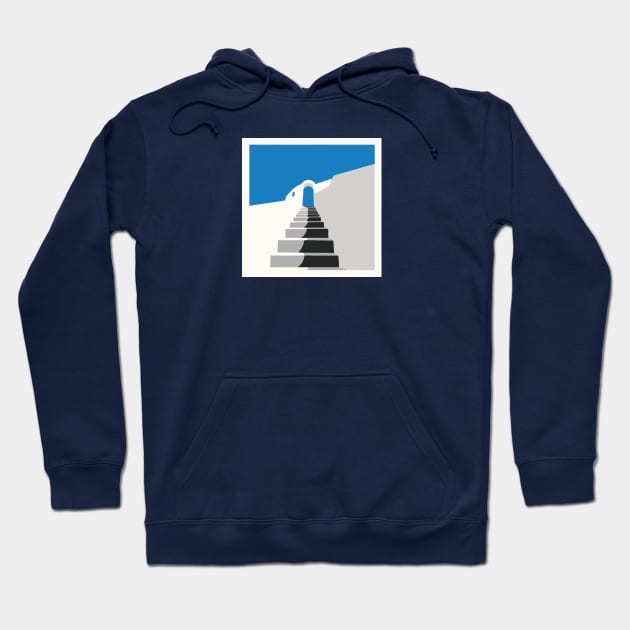 Greek Islands - stairs Hoodie by OneBigPixel